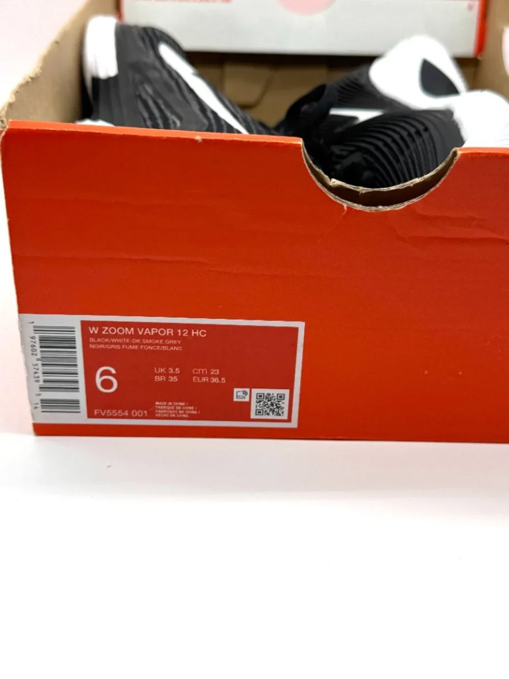 Nike Womens Zoom Vapor 12 HC Tennis Shoes Sz 6 Black FV5554-001 New